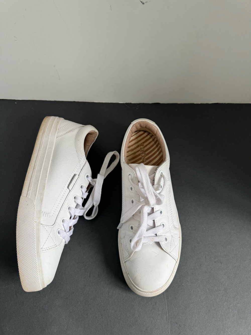 Taos Plim Soul Lux sneakers in white leather, zigzag stitching. Size 8 - Picture 4 of 12